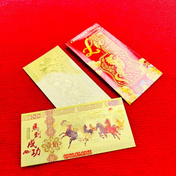 Tiền Con Ngựa Plastic Mạ Vàng