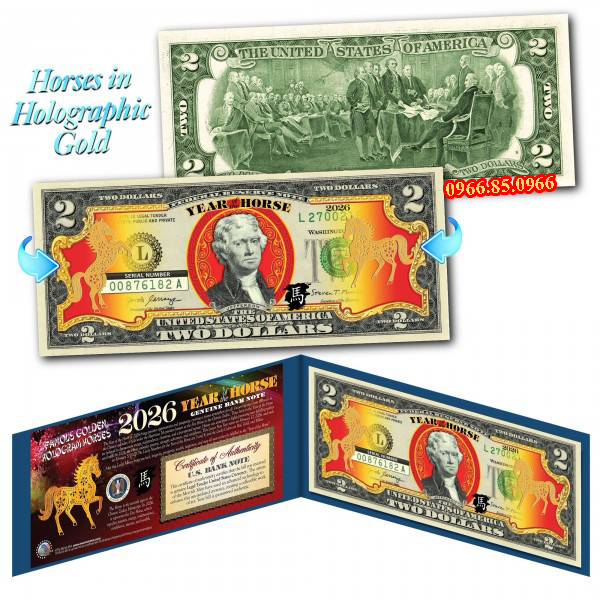 2 usd con ngựa mạ vàng 2026