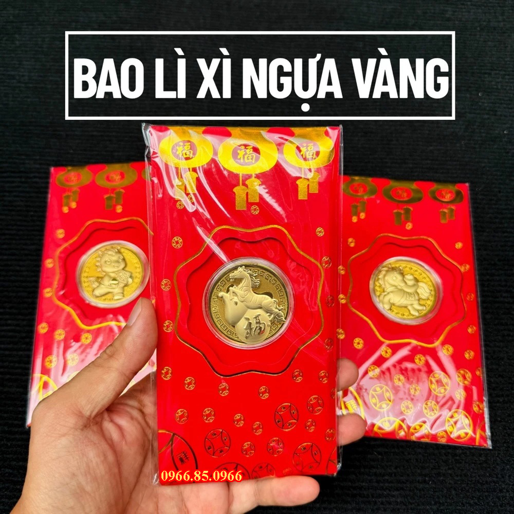 bao lì xì ngựa vàng